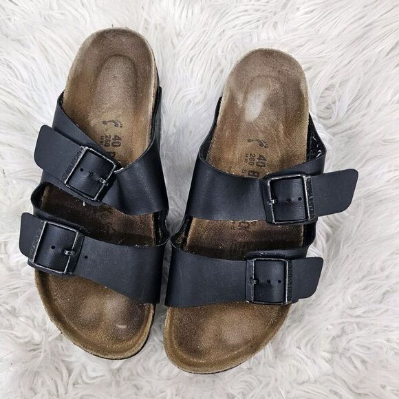 BIRKENSTOCK Arizona Birko-Flor Slide Sandal SIZE (40) W 9 BLACK - Picture 1 of 10